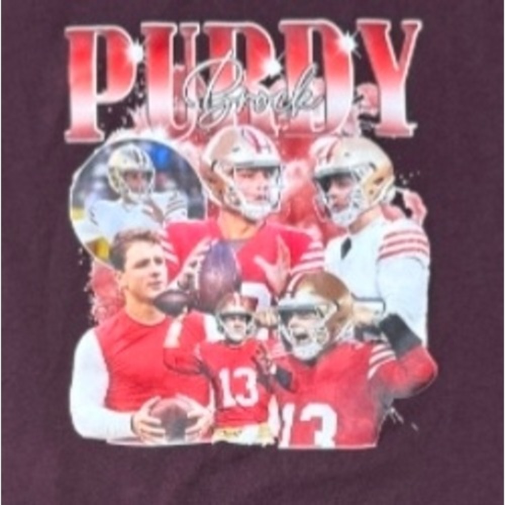 Brock Purdy San Francisco 49ers Bella Canvas Graphic T-Shirt Maroon Mens Medium